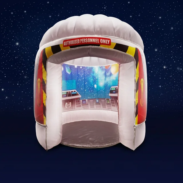 Glowing sensory play tent with children inside